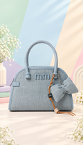 Chic Blue Bow Charm Handbag