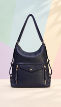 Women's Midnight Navy Blue Shoulder Bag with Front Pocket