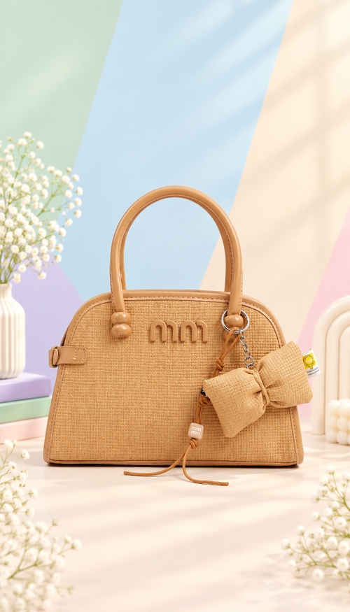Chic Blue Bow Charm Handbag
