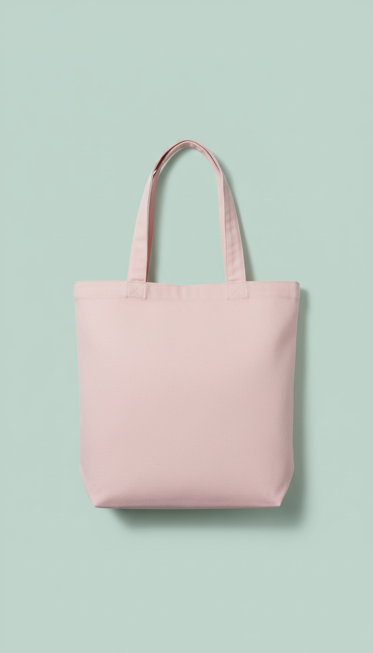 Pastel Tote Bag with Wide Handles